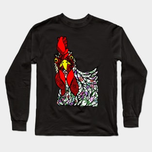 Floral Chicken Long Sleeve T-Shirt